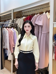 Sơ mi cổ đức dài tay nẹp kiểu công sở nữ, thoáng mát, lịch sự UKSM2507031