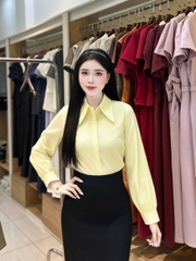 Sơ mi cổ đức dài tay nẹp kiểu công sở nữ, thoáng mát, lịch sự UKSM2507031