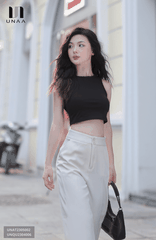 Quần Ống Rộng Nữ Cạp Cao Thết Kê Ống Suông Unaa Fashion Che Khuyết Điểm Cực Tốt, Dễ Dàng Mix & Match Đồ UNQU2304006