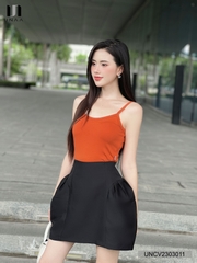 Chân Váy Xếp Sườn Dáng Ngắn Cap Cao Unaa Fashion Thiết Kế Xếp Kiểu Lạ Mắt, Trẻ Trung, Năng Động UNCV2303011