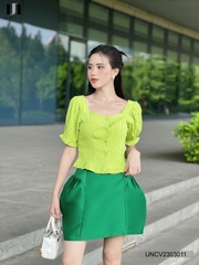Chân Váy Xếp Sườn Dáng Ngắn Cap Cao Unaa Fashion Thiết Kế Xếp Kiểu Lạ Mắt, Trẻ Trung, Năng Động UNCV2303011