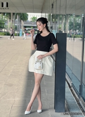 Chân Váy Xếp Sườn Dáng Ngắn Cap Cao Unaa Fashion Thiết Kế Xếp Kiểu Lạ Mắt, Trẻ Trung, Năng Động UNCV2303011