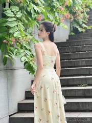 Váy Đầm Nữ 2 Dây Xếp Thân Mix Họa Tiết Bắt Mắt Thích Hợp Dạo Chơi Đi Biển UNDV2303009