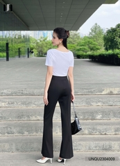 Áo Thun croptop ôm tay ngắn kiểu dáng basic chất vải dày dặn đen trắng cam cá tính sexy Unaa UNAT2305003