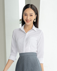 Áo Sơ Mi Dài Tay Cổ Đức Nẹp Dấu Khuy cơ bản phù hợp nhiều kiểu dáng NKSM2010011 ( Ko kèm QU/CV/PK)