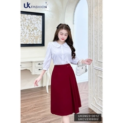 Sơ mi cổ xen xếp tay lỡ UK Fashion Thời Trang Công Sở Nữ Thanh Lịch, Style Hàn Quốc,chất liệu Cao Cấp UKSM2310012