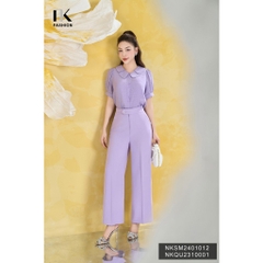 Áo Sơ Mi Cổ Kép Chồng Cúc Đôi NK Fashion Công Sở Nữ Thiết Kế Điệu,Trẻ Trung, Thanh Lịch, Vải Thoáng Mát NKSM2401012