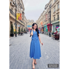 Áo Sơ Mi Demin Cổ  V  NK Fashion Kiểu Dáng Trẻ Trung, Màu Sắc Trendy, Chất Liệu Vải Nhập Cao Cấp NKSM2402005