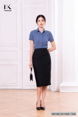 Áo Sơ Mi Nữ Công Sở Cộc Tay NK Fashion Thiết Kế Cổ Đức Trơn Màu, Thời Trang, Chất Liệu Nhập Hàn Cao Cấp NKSM2201008