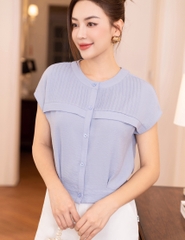 Áo Sơ Mi Bo Gấu Cổ Tàu Trơn Bầu Mi Dọc Cổ NKSM2305006