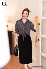 Áo Sơ Mi Buộc Gấu Cổ Đức NKSM2305013