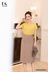 Áo Sơ Mi Lụa Dáng Suông Cổ Neo Song NKSM2303020