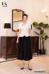 Áo Sơ Mi Dáng Peplum Xếp Cổ Sen NKFSM2305037