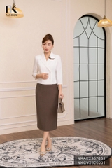 Áo Vest Lửng Giao Cúc Phối Lá Cổ  NKAK2307001