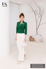 Áo Vest Lửng Giao Cúc Phối Lá Cổ  NKAK2307001