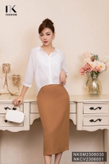 Áo Sơ Mi Tay Lỡ Xếp Eo Kiểu NKSM2306030