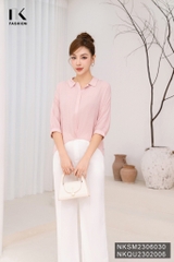 Áo Sơ Mi Tay Lỡ Xếp Eo Kiểu NKSM2306030
