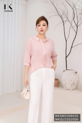 Áo Sơ Mi Tay Lỡ Xếp Eo Kiểu NKSM2306030