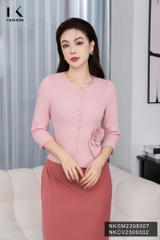 Áo Sơ Mi Peplum Cổ Tròn Tà Đơn NKSM2308007