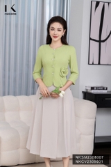 Áo Sơ Mi Peplum Cổ Tròn Tà Đơn NKSM2308007