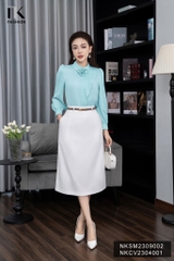 Áo Sơ Mi Dài Tay Cổ Đức Hoa Bèo Vai NKSM2309002