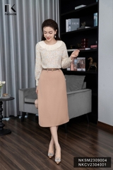 Áo Sơ Mi Hoa Dài Tay Phối Cổ Tơ NKSM2309004