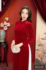 Áo Dài Nhung Xinh Xắn, Giữ Nhiệt Tốt NKDV2312005