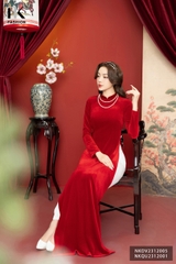 Áo Dài Nhung Xinh Xắn, Giữ Nhiệt Tốt NKDV2312005