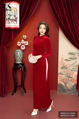 Áo Dài Nhung Xinh Xắn, Giữ Nhiệt Tốt NKDV2312005