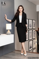 Set Áo Vest Cúc Bọc & Chân Váy Bút Chì NKFBD2208007