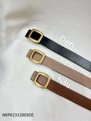 Thắt Lưng, Đai Da Chữ Nhật Ánh Đồng Nữ NK Fashion Bản Nhỏ, Đẹp Dây, Nịt Quần Áo Nữ Nhỏ Xinh Hàn Quốc NKPK2312003