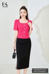 NK Fashion Áo Sơ Mi Cổ Vuông Croptop Linen Thời Trang Trẻ Trung, Nữ Tính NKSM2401023