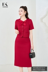 NK Fashion Áo Sơ Mi Cổ Tròn Nơ Phối Oganza Nữ Tính, Trẻ Trung, Thời Trang NKSM2401017