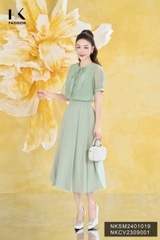 NK Fashion Sơ Mi Tơ Cộc Tay Bèo Dọc Dây Cổ Nữ Tính, Trẻ Trung NKSM2401019