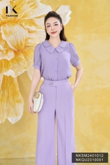Áo Sơ Mi Cổ Kép Chồng Cúc Đôi NK Fashion Công Sở Nữ Thiết Kế Điệu,Trẻ Trung, Thanh Lịch, Vải Thoáng Mát NKSM2401012
