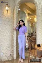 Áo sơ mi cổ sen UK Fashion Nhon ly sup, vải mềm, không nhăn, thấm hút mồ hôi, áo trẻ trung, hàn quốc UKSM2401001