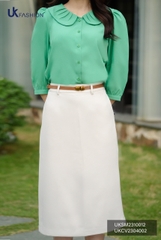 Sơ mi cổ xen xếp tay lỡ UK Fashion Thời Trang Công Sở Nữ Thanh Lịch, Style Hàn Quốc,chất liệu Cao Cấp UKSM2310012