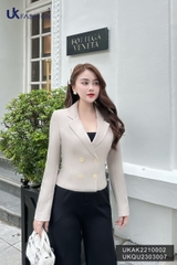 Áo Vest Nữ Công Sở 4 Cúc Croptop Thời Trang Hàn Quốc Cao Cấp Uk Fashion UKAK2210002 Dáng Ngắn Chất Liệu Cao Cấp