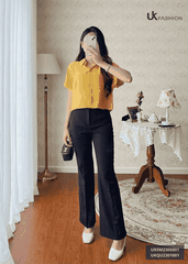 Áo Sơ Mi Nữ UK Fashion Cổ Đức Kẻ Vai Chờm Chất Vải Mềm Mịn Thoáng Mát UKSM2305001