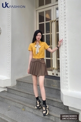 Áo Sơ Mi Cổ Đức Croptop NK Fashion Túi Ngực Thiết Kế Lệch Trẻ Trung Năng Động Chất Vải Thoáng Mát Mềm Mịn UKSM2303015