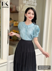 NK Fashion Áo Sơ Mi Hoa Xoắn Tay Cúc Ba Nữ Tính, Thời Trang, Trẻ Trung NKFSM2403020