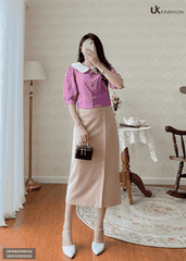 Áo Sơ Mi Bo Gấu Phối Cổ NK Fashion Kiểu dáng Trẻ Trung, Chất Liệu Cao Cấp, Siêu Mềm Mịn UKSM2306032