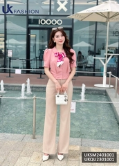 Áo sơ mi cổ sen UK Fashion Nhon ly sup, vải mềm, không nhăn, thấm hút mồ hôi, áo trẻ trung, hàn quốc UKSM2401001