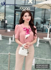 Áo sơ mi cổ sen UK Fashion Nhon ly sup, vải mềm, không nhăn, thấm hút mồ hôi, áo trẻ trung, hàn quốc UKSM2401001