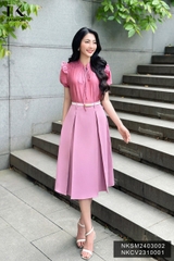 NK Fashion Áo Sơ Mi Chỉ Chun Bèo Vai Trẻ Trung, Nữ Tính, Thời Trang NKSM2403002