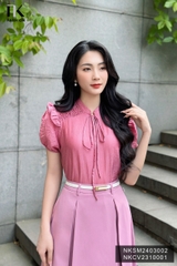 NK Fashion Áo Sơ Mi Chỉ Chun Bèo Vai Trẻ Trung, Nữ Tính, Thời Trang NKSM2403002