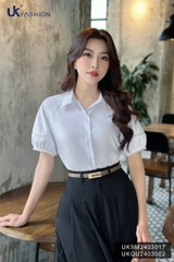 UK Fashion Áo Sơ Mi Raglan Cổ Đức Phối Ren Nhẹ Nhàng, Nữ Tính UKSM2403017