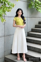 NK Fashion Áo Sơ Mi Tơ Nhũ Bèo Vai 2 Lớp Trẻ Trung, Nữ Tính NKSM2403007