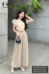 NK Fashion Áo Sơ Mi Tơ Nhũ Bèo Vai 2 Lớp Trẻ Trung, Nữ Tính NKSM2403007