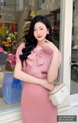UK Fashion Áo Sơ Mi Phối Nơ Tơ Tiểu Thư, Thanh Lịch UKFSM2404003